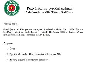 Výroční schůze - pozvánka + program